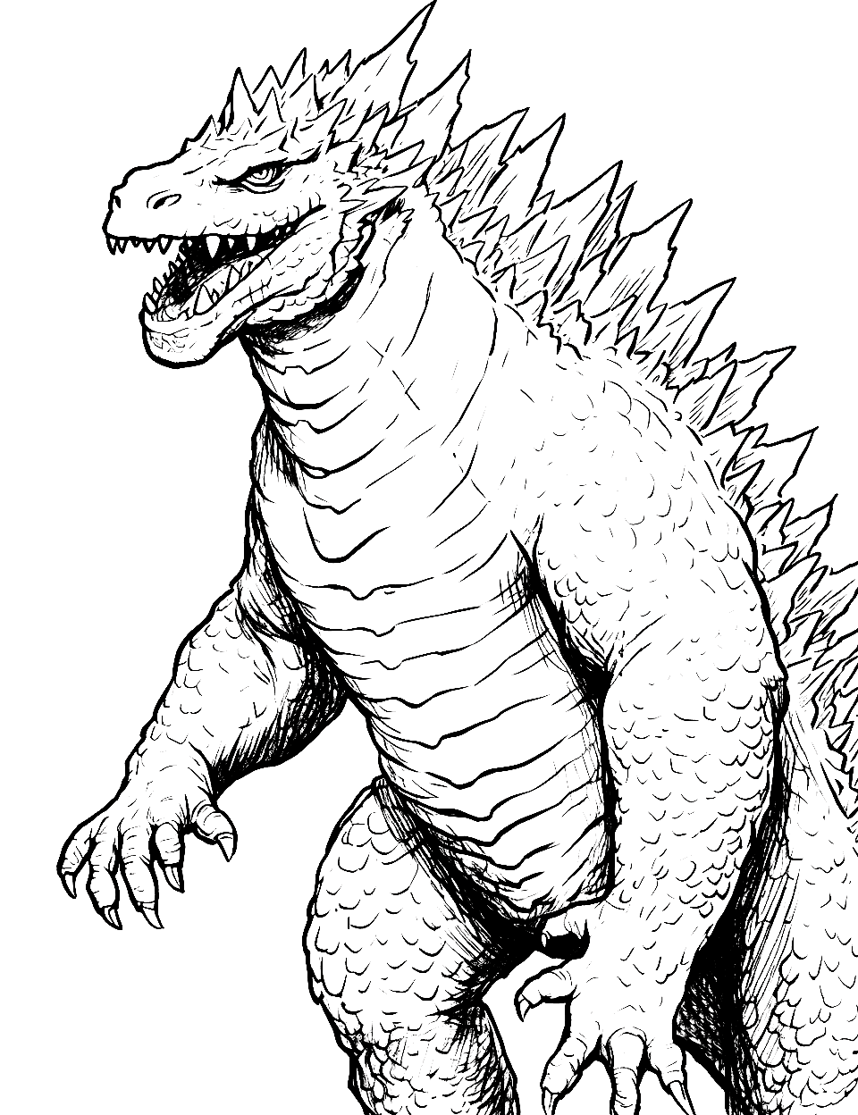 Godzilla coloring pages free printable sheets