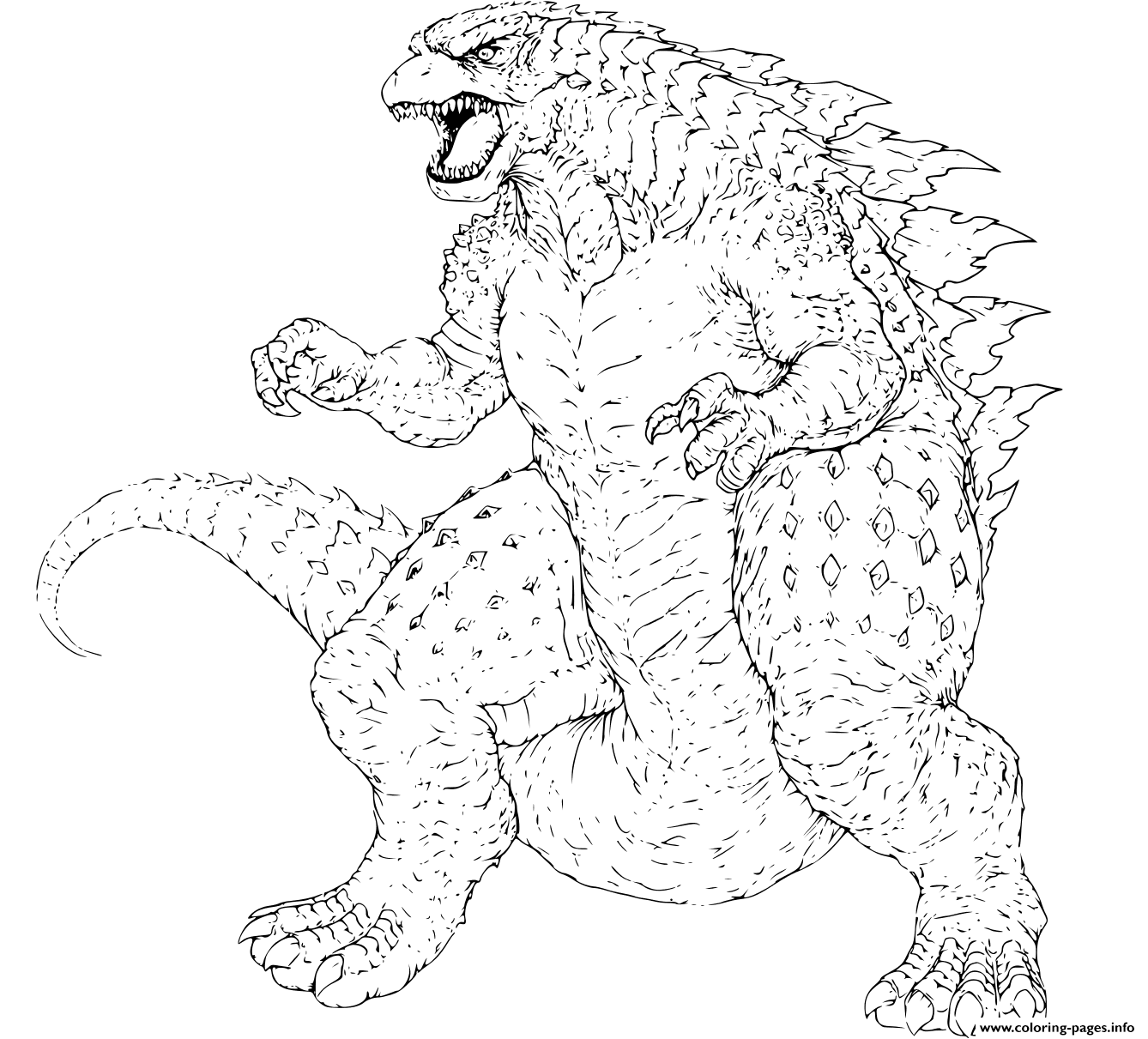 Godzilla coloring pages printable for free download