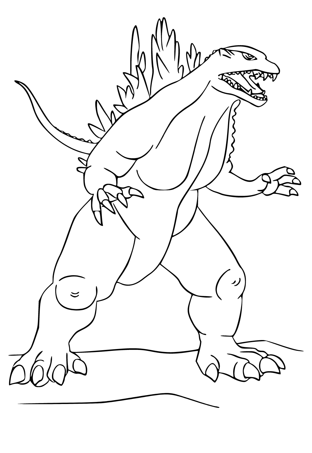 Free printable godzilla easy coloring page for adults and kids