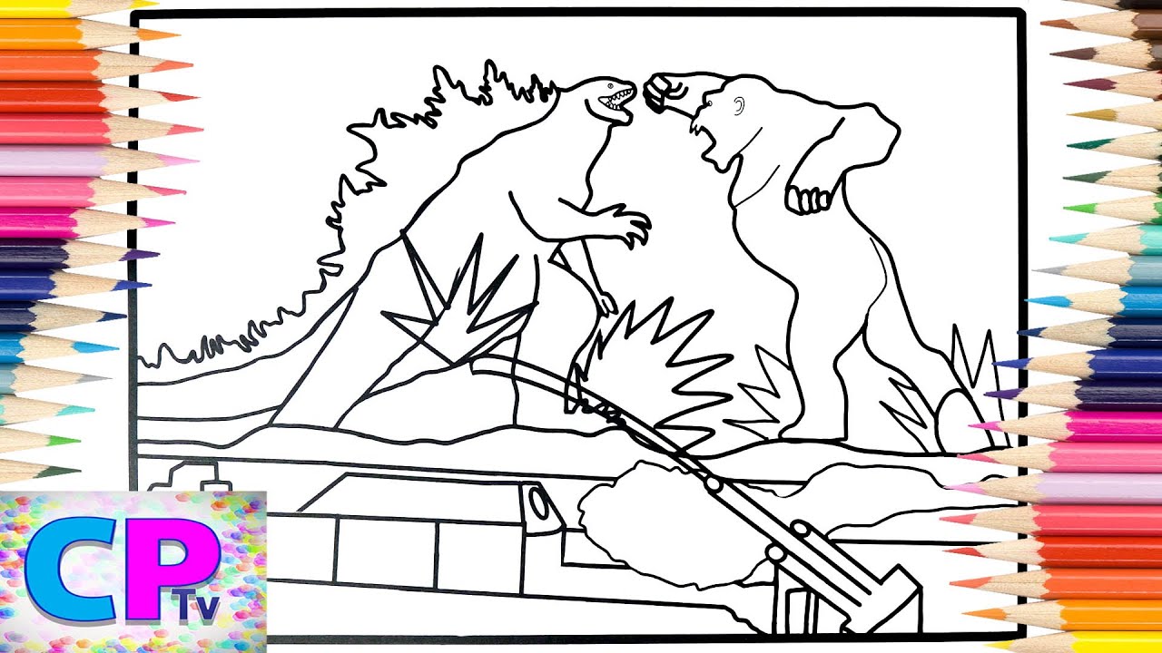 Godzilla vs kong coloring pagesonsters coloringelektronoia