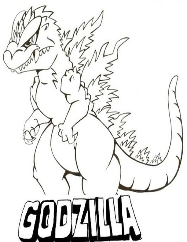 Free easy to print godzilla coloring pages