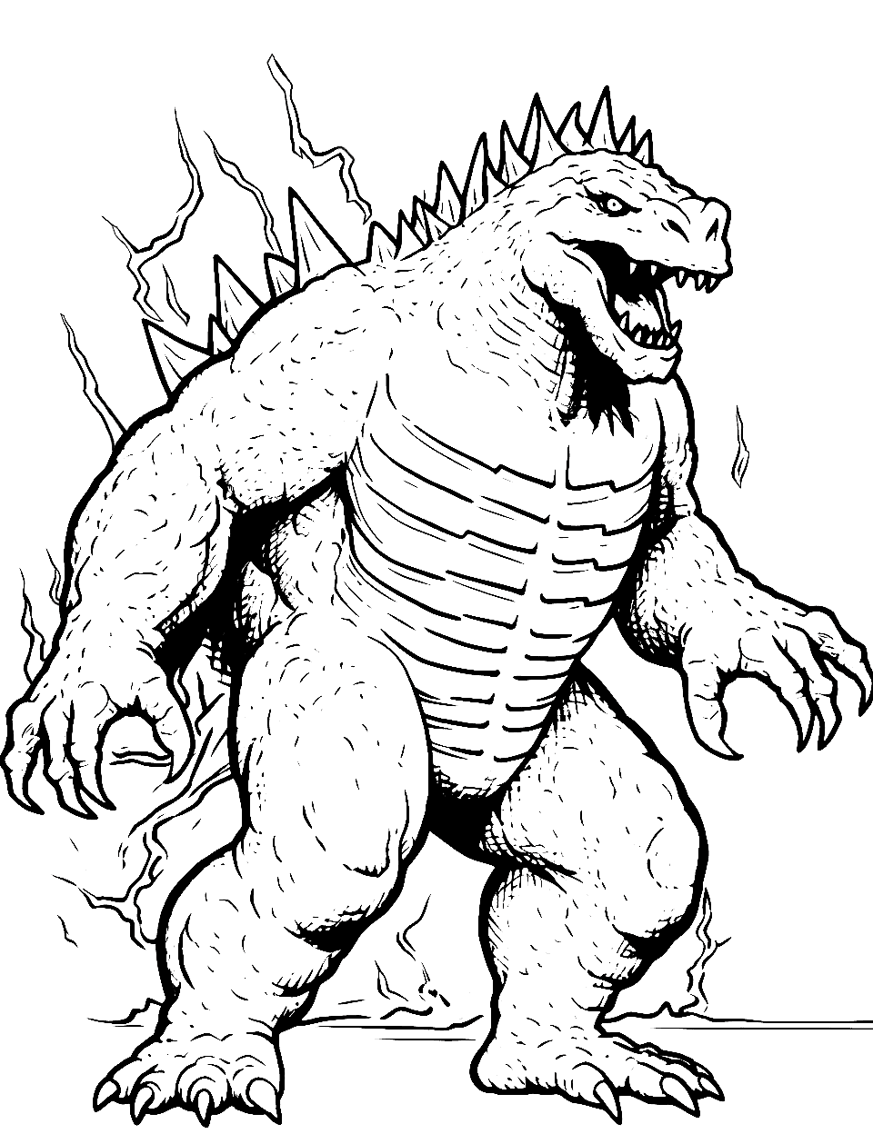 Godzilla coloring pages free printable sheets