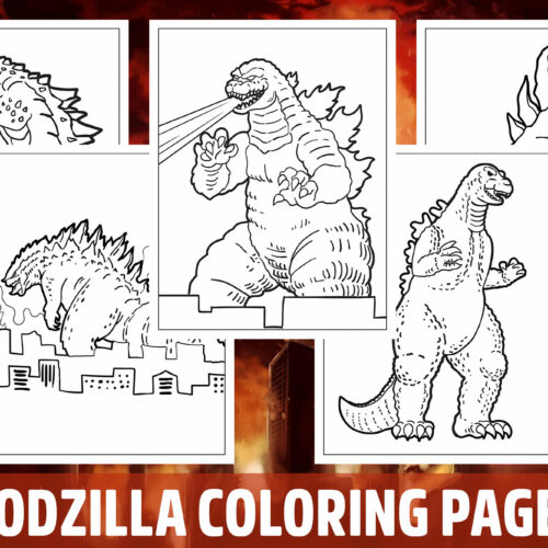Godzilla coloring pages for kids girls boys teens birthday school activity made by teachers