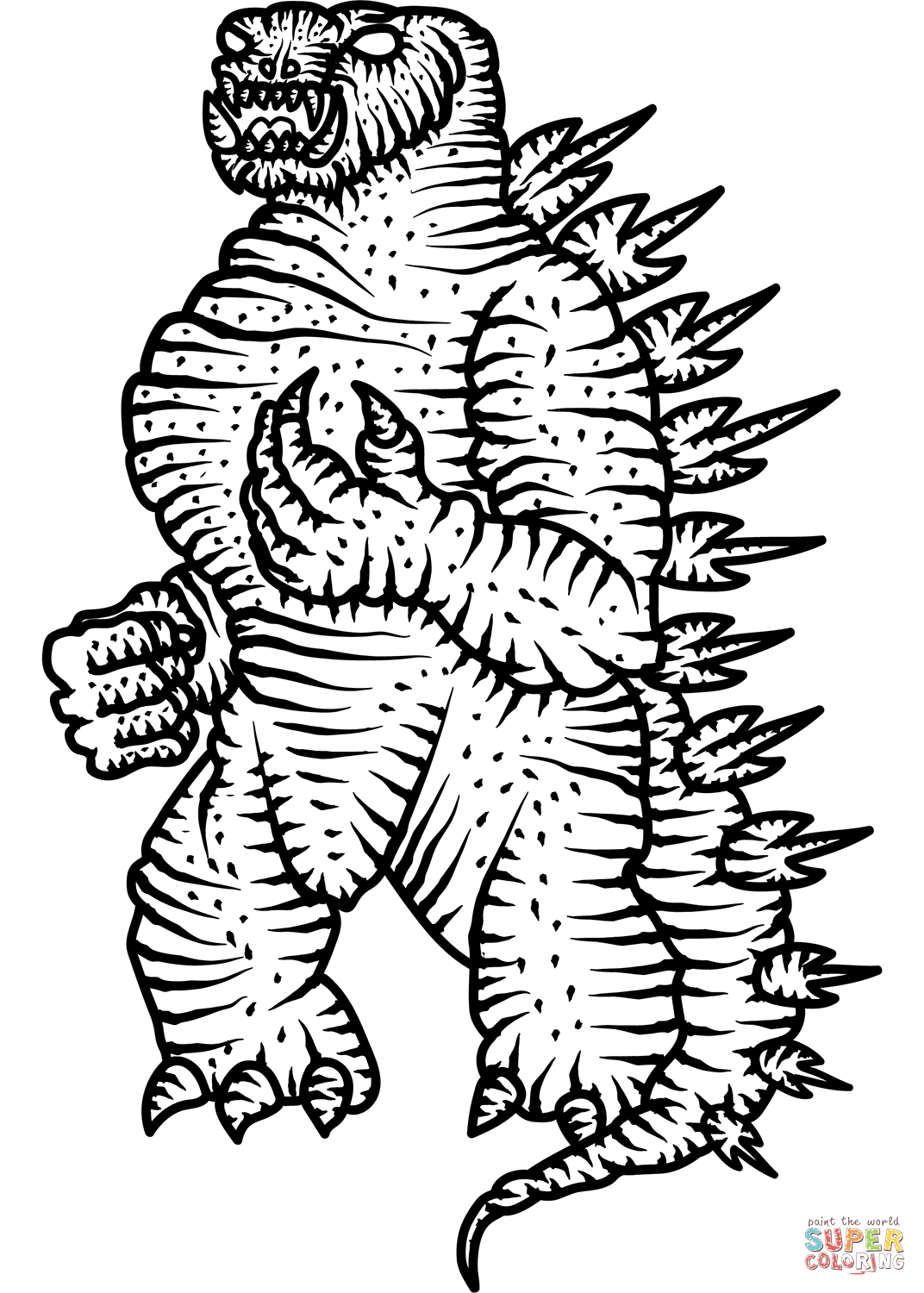 Godzilla coloring page free printable coloring pages
