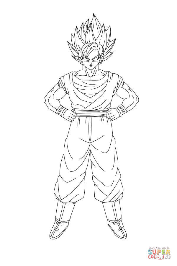 Son goku coloring page free printable coloring pages