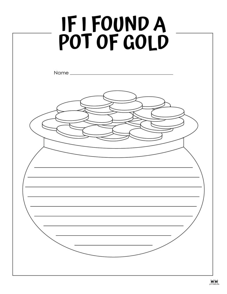 Pot of gold templates coloring pages