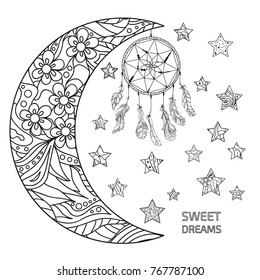 Moon stars coloring pages images stock photos d objects vectors