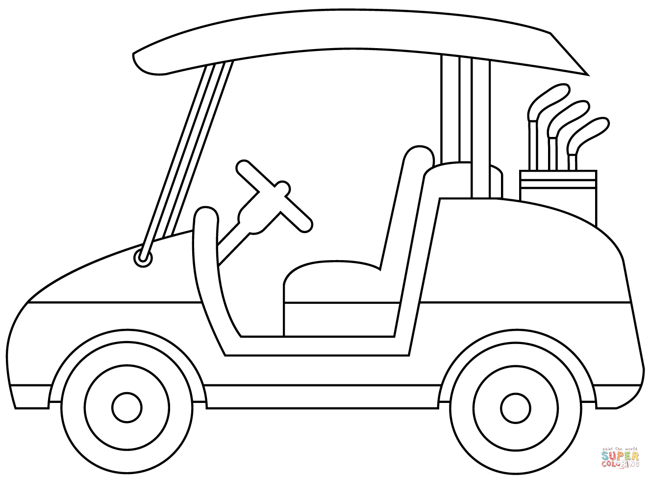 Golf cart coloring page free printable coloring pages