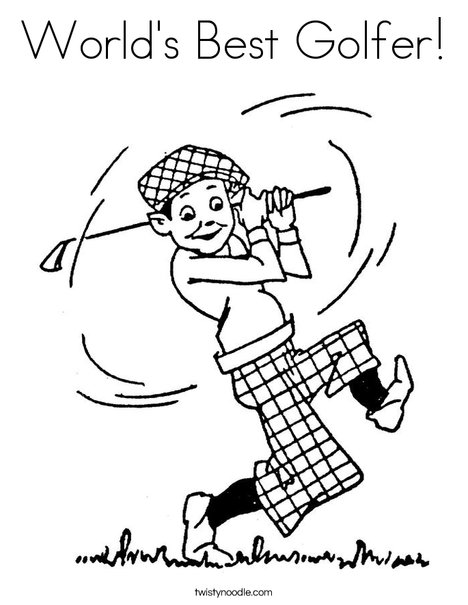 Worlds best golfer coloring page