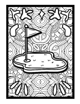 Golf mindfulness mandala coloring pages sport printable coloring pdf