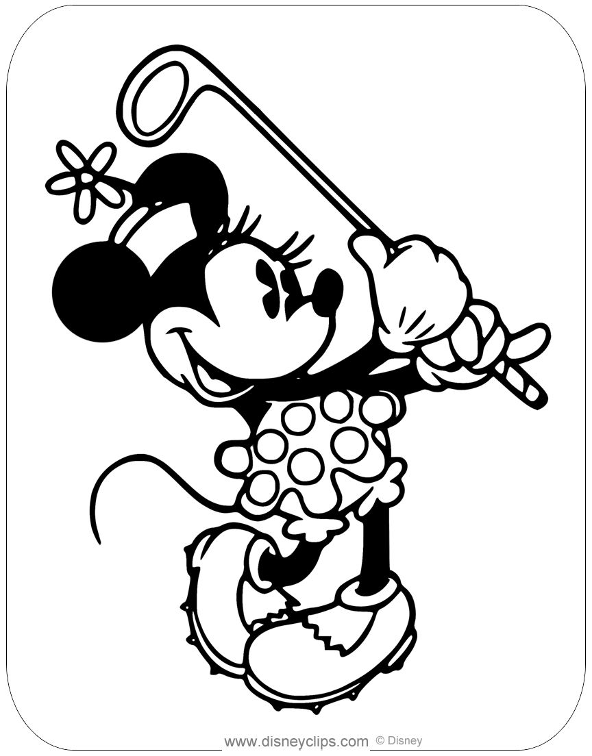 Classic minnie mouse coloring pages