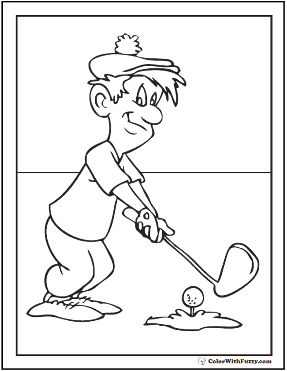 Golf coloring pages customize and print pdf