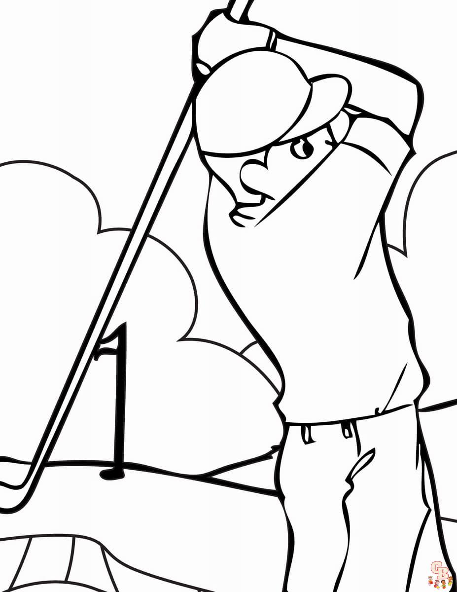 Printable golfer coloring pages free for kid and adults