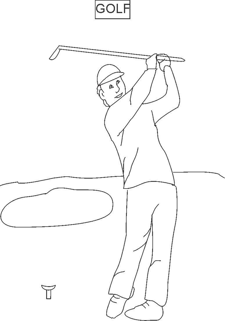 Golf coloring printable page for kids