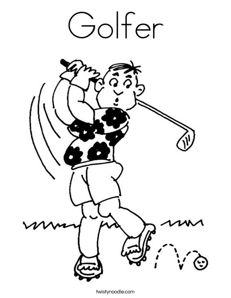 Golfer coloring page