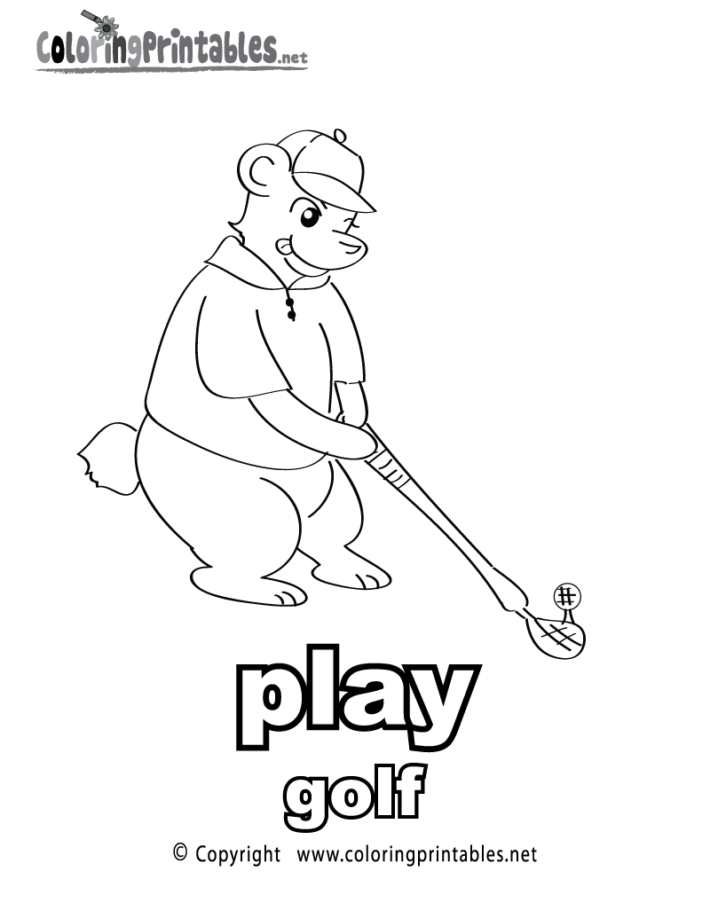 Free printable golf coloring page