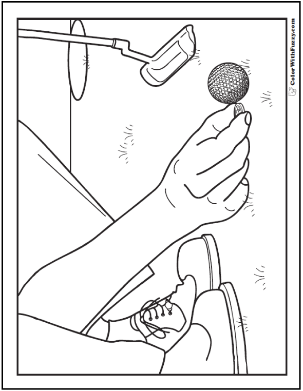 Golf coloring pages customize and print pdf