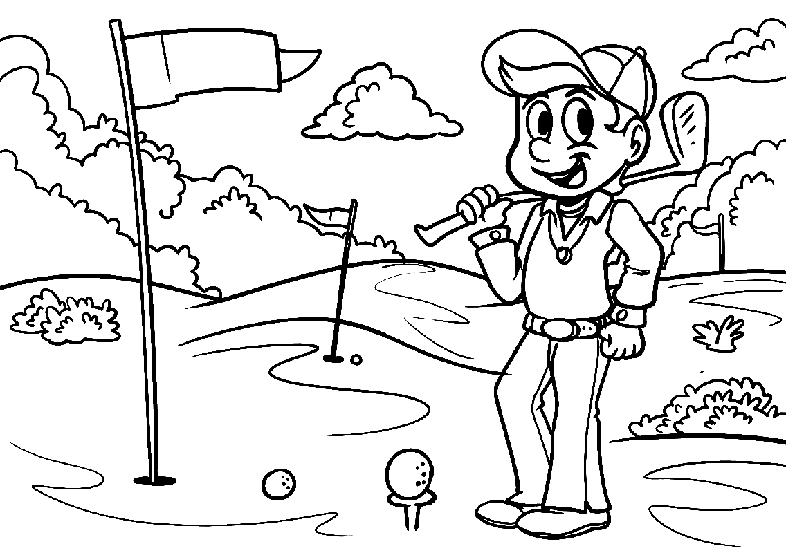 Golf coloring pages