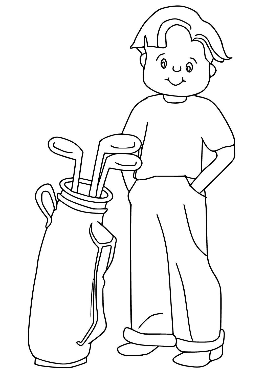 Free printable golf easy coloring page for adults and kids