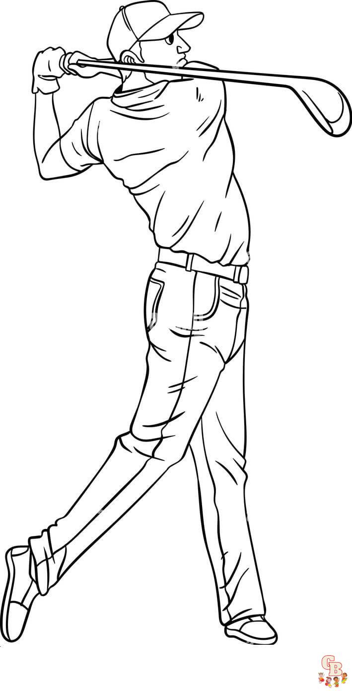 Printable golfer coloring pages free for kid and adults