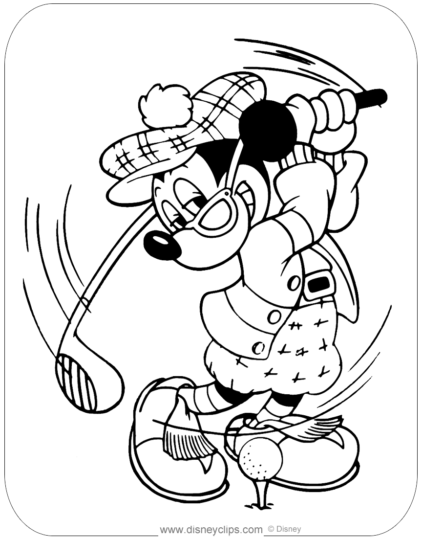 Mickey mouse misc sports coloring pages