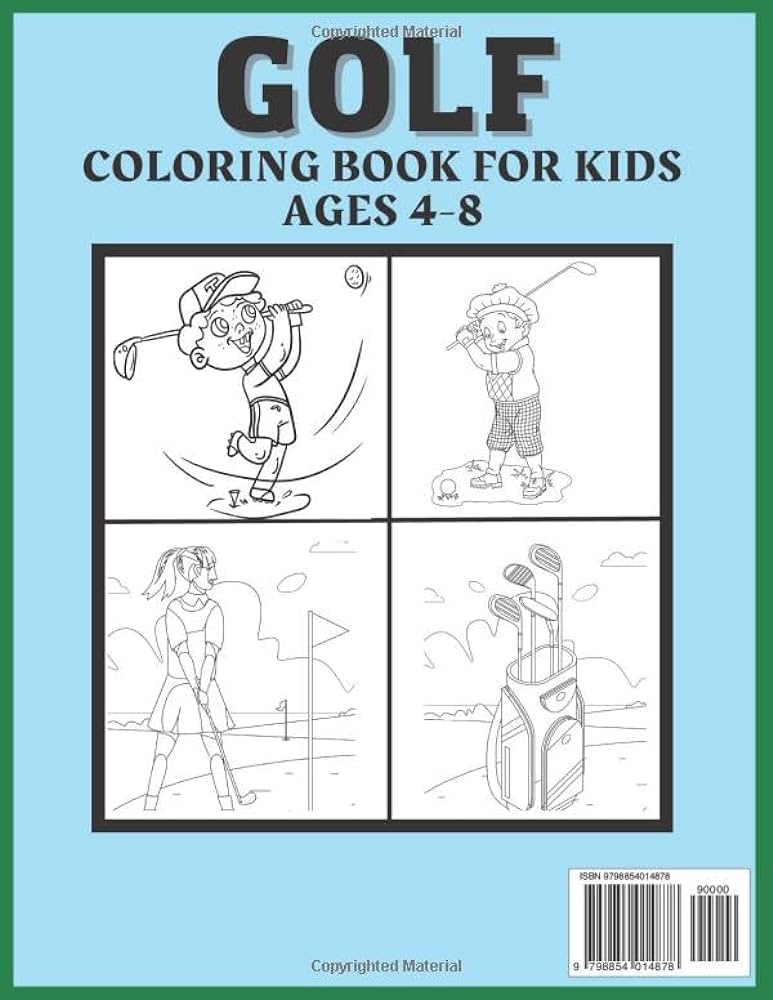 Golf coloring book for kids ages