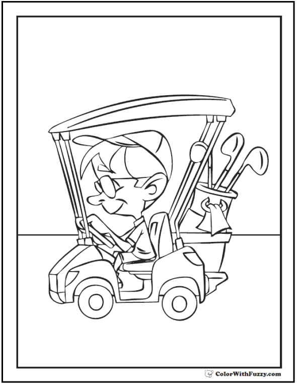 Golf coloring pages customize and print pdf