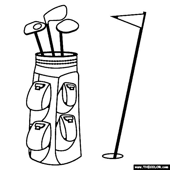 Golf bag coloring page