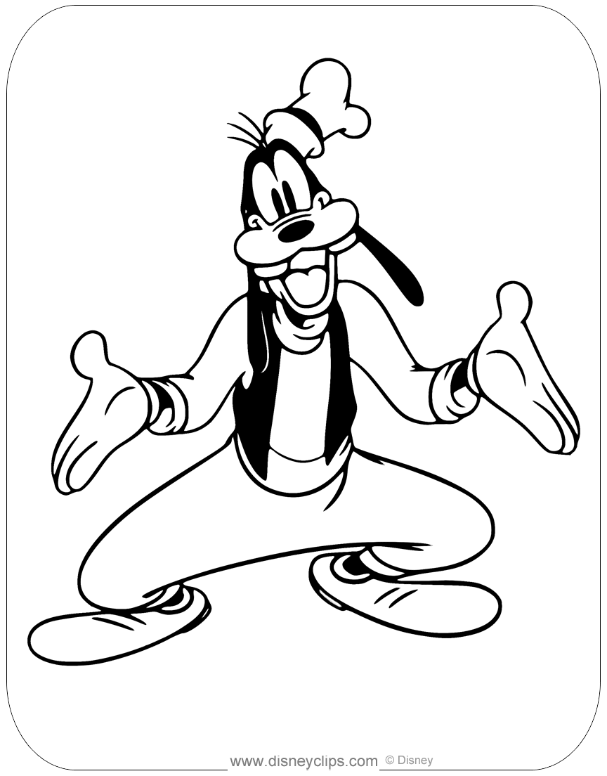 Goofy coloring pages