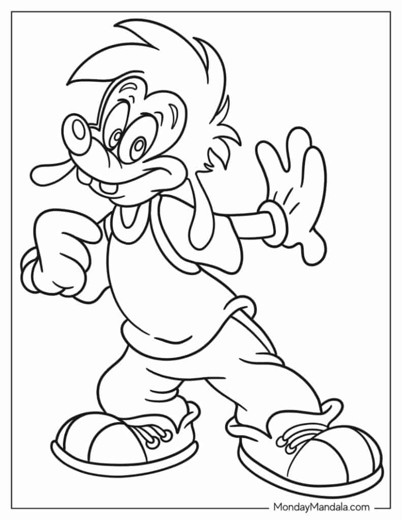 Goofy coloring pages free pdf printables