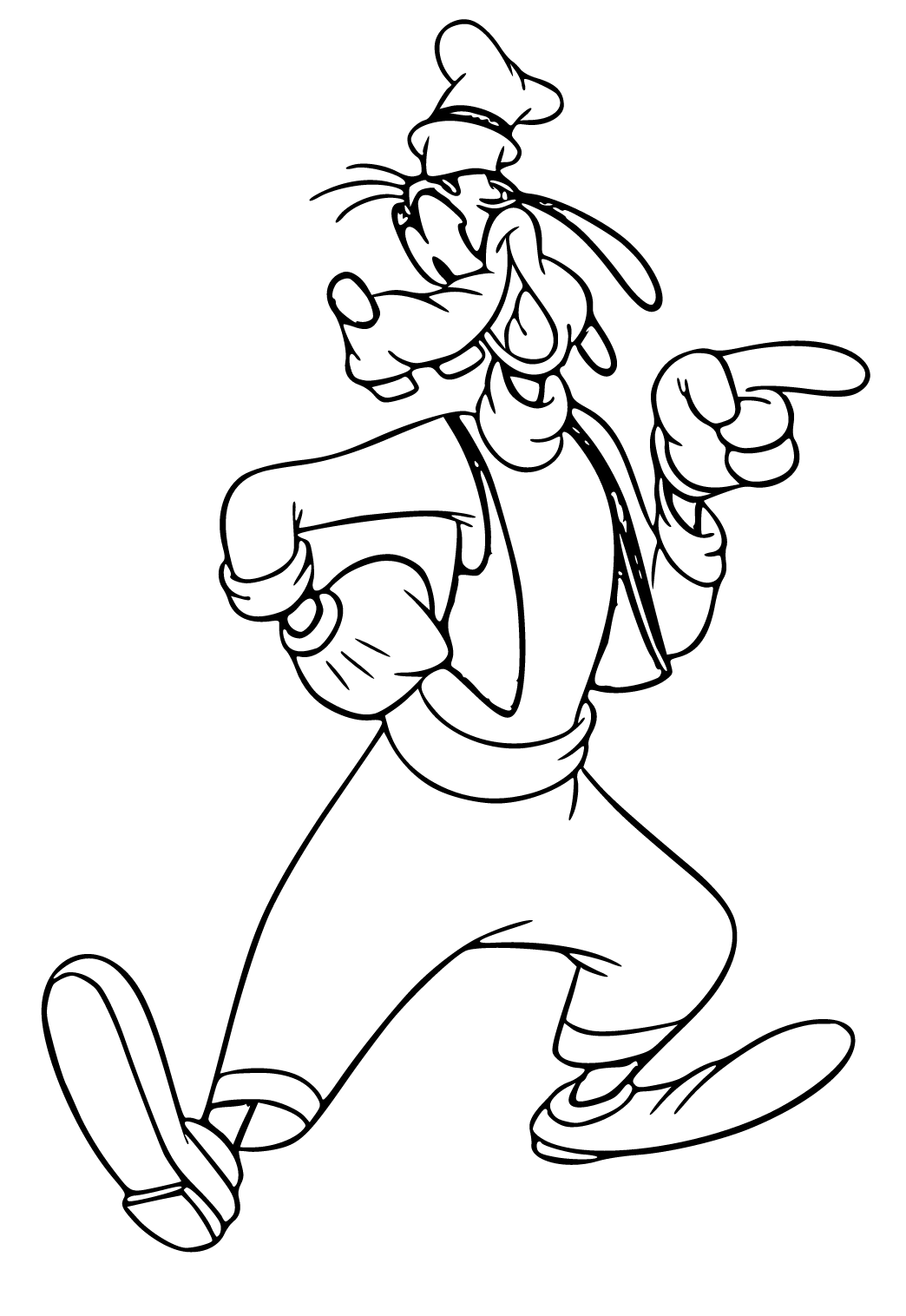 Free printable goofy direction coloring page for adults and kids