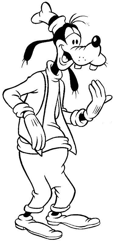 Kids under goofy coloring pages