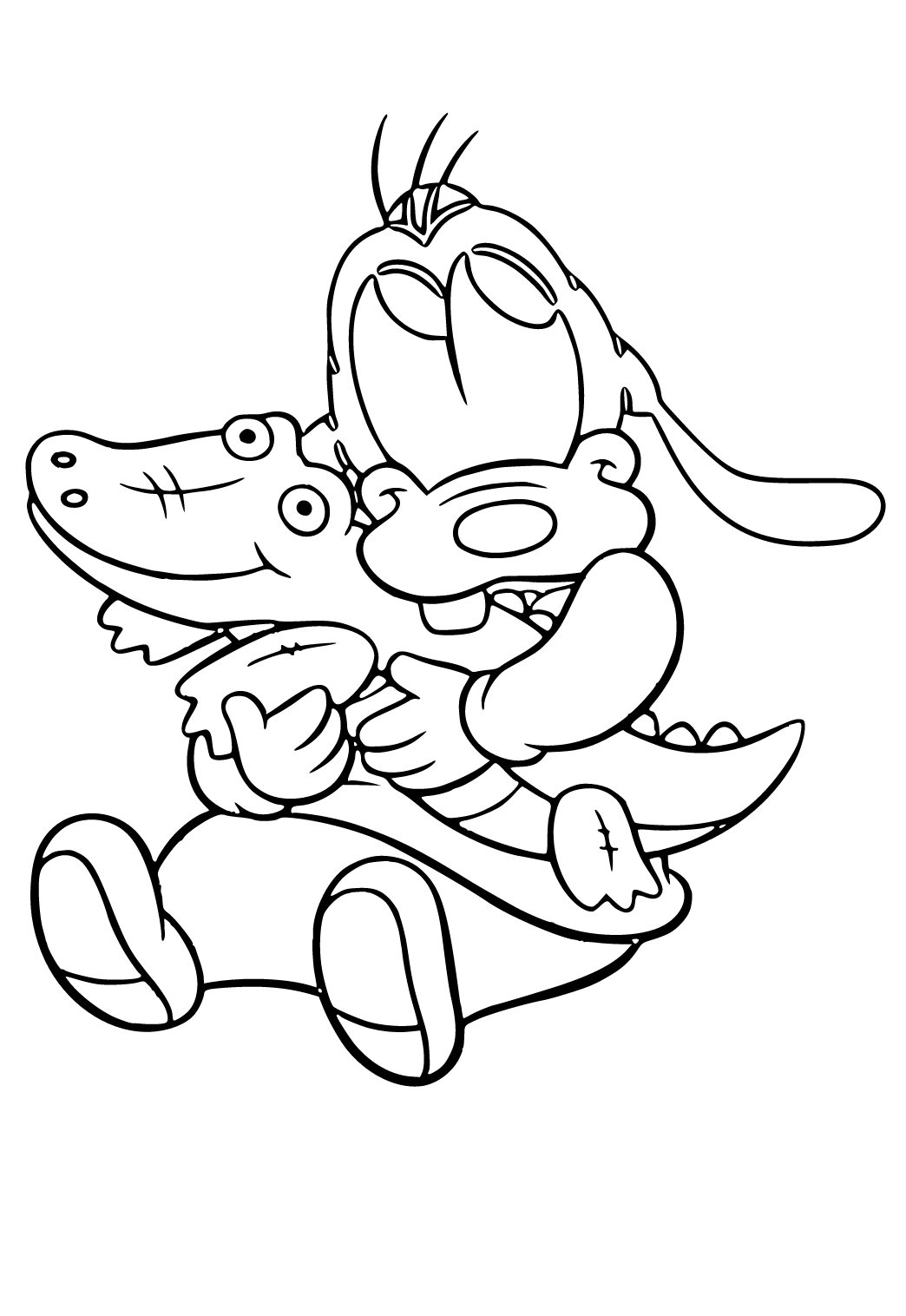 Free printable goofy toy coloring page for adults and kids