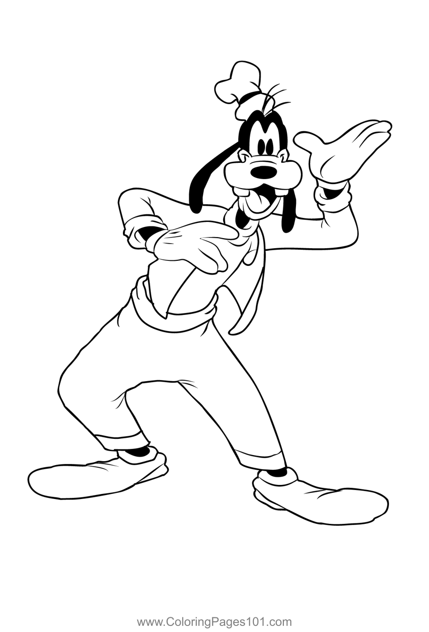 Goofy coloring page for kids