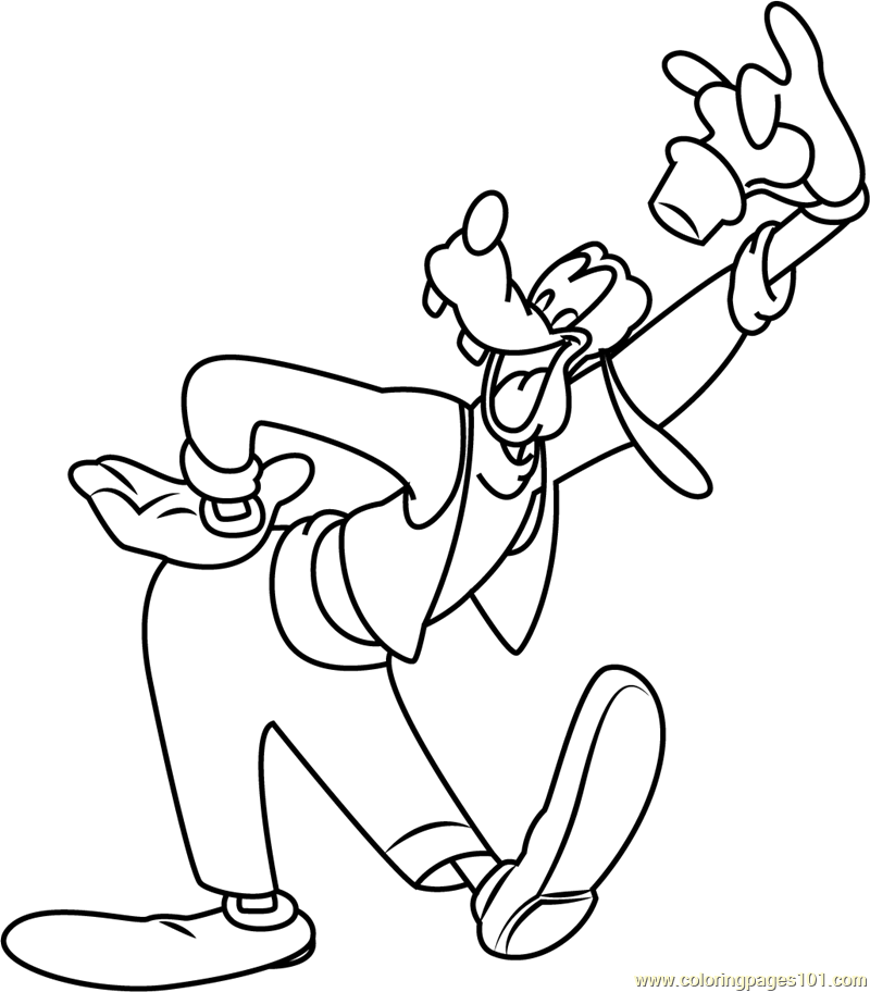 Goofy by walt disney coloring page for kids