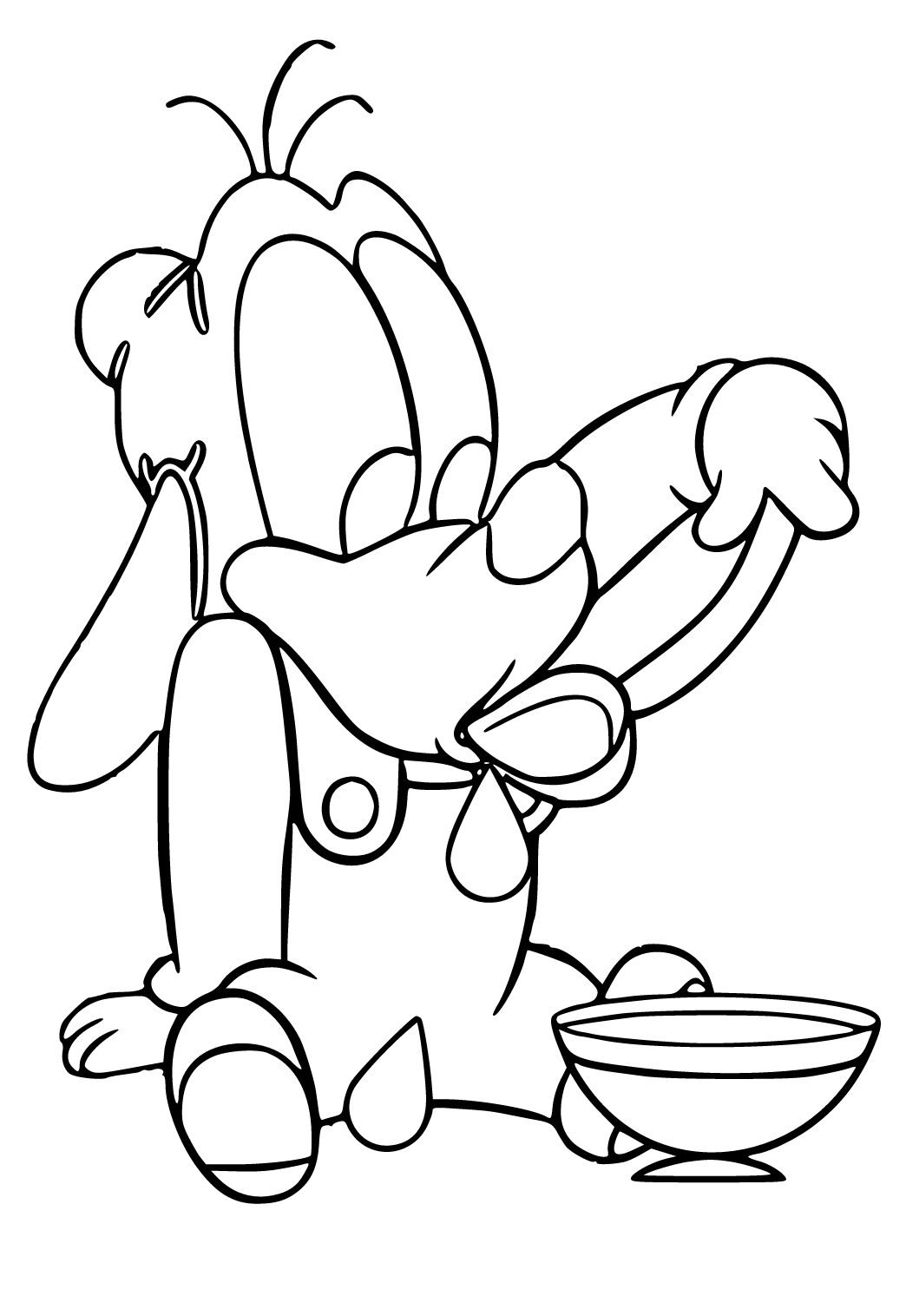 Free printable goofy baby coloring page for adults and kids