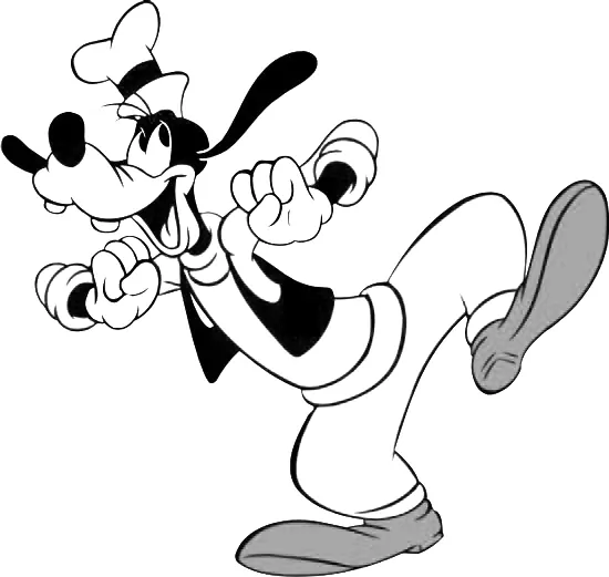 Funny goofy coloring page