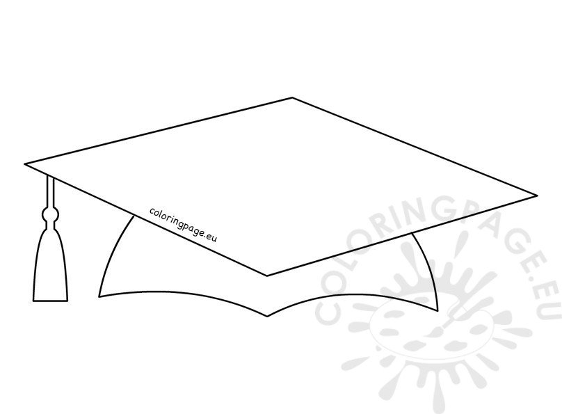 Printable school graduation cap pattern coloring page