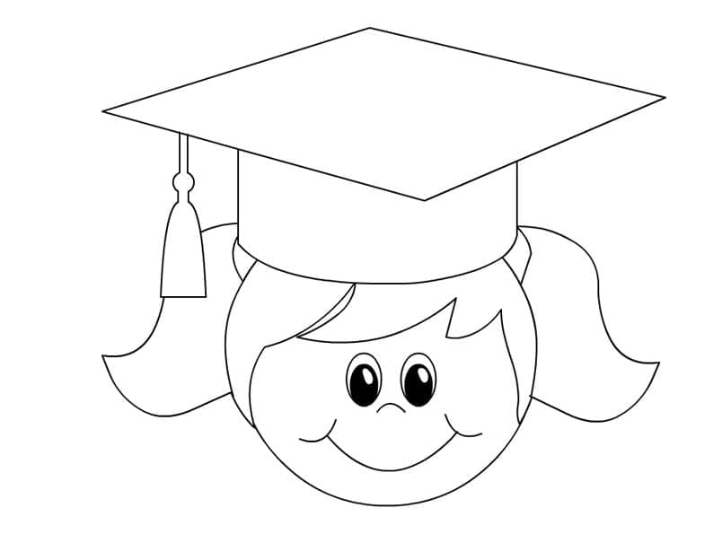 Cute girl graduation coloring page