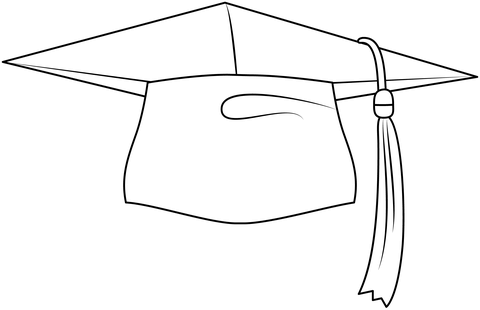 Graduation cap coloring page free printable coloring pages