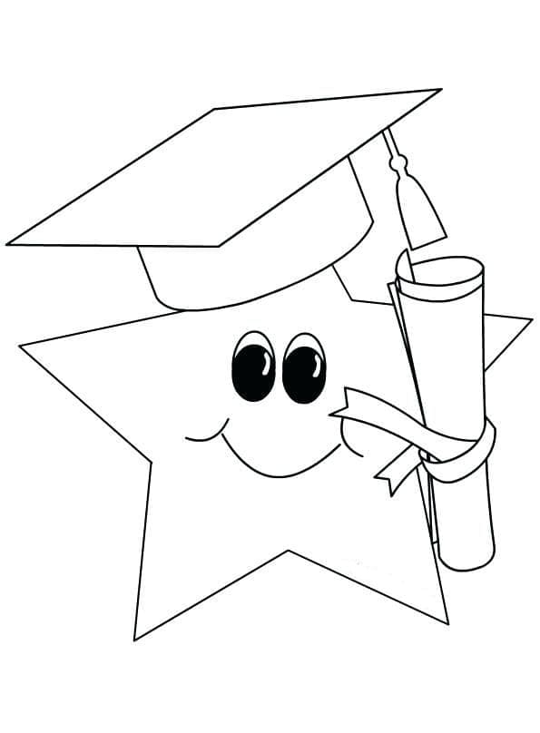 Graduation star coloring page