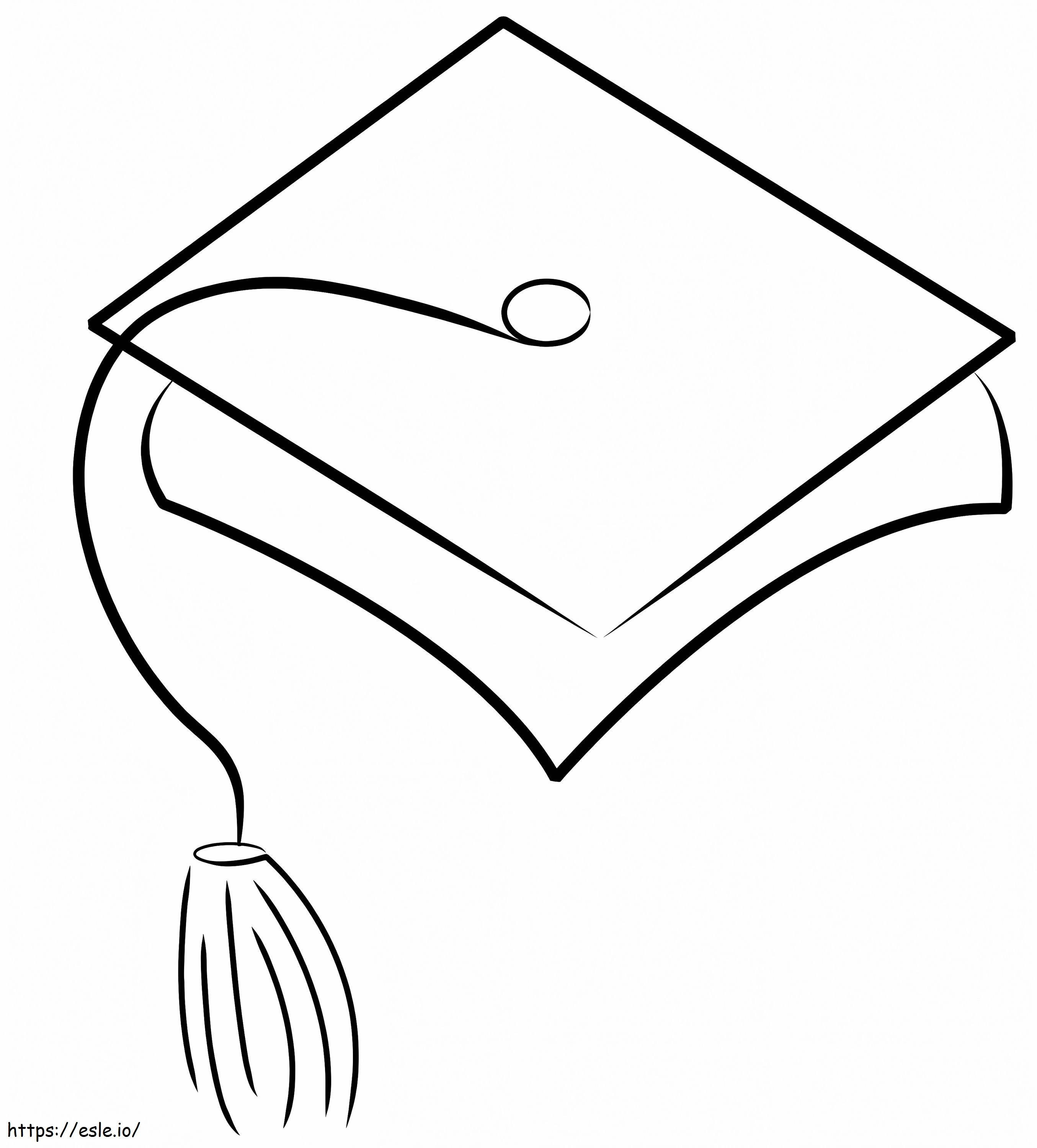 Printable graduatn cap coloring page