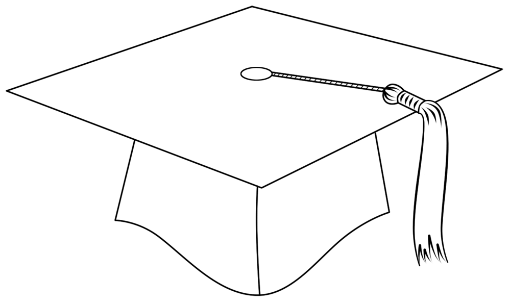 Graduation cap outline clip art