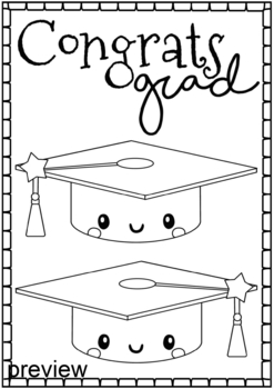 End of the year graduation coloring pages by spring girl tpt