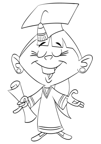 Graduation cartoon girl coloring page free printable coloring pages