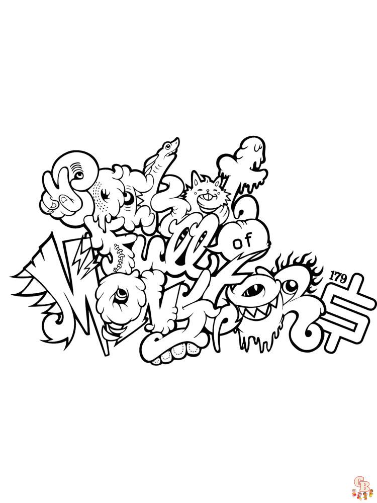 Free printable graffiti coloring pages