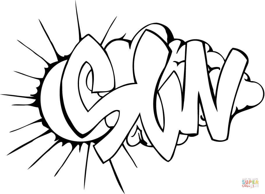 Sun graffiti coloring page free printable coloring pages