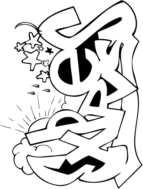 Graffiti coloring page