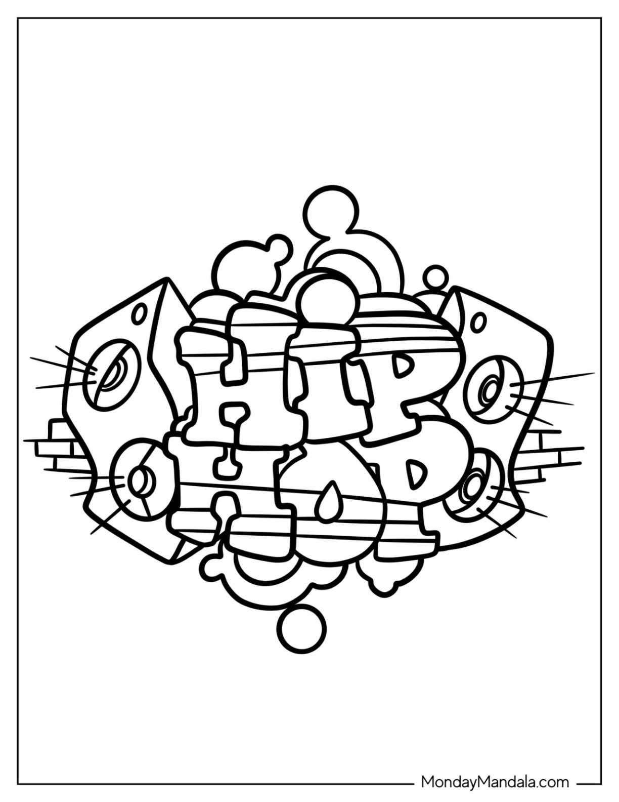 Graffiti coloring pages free pdf printables