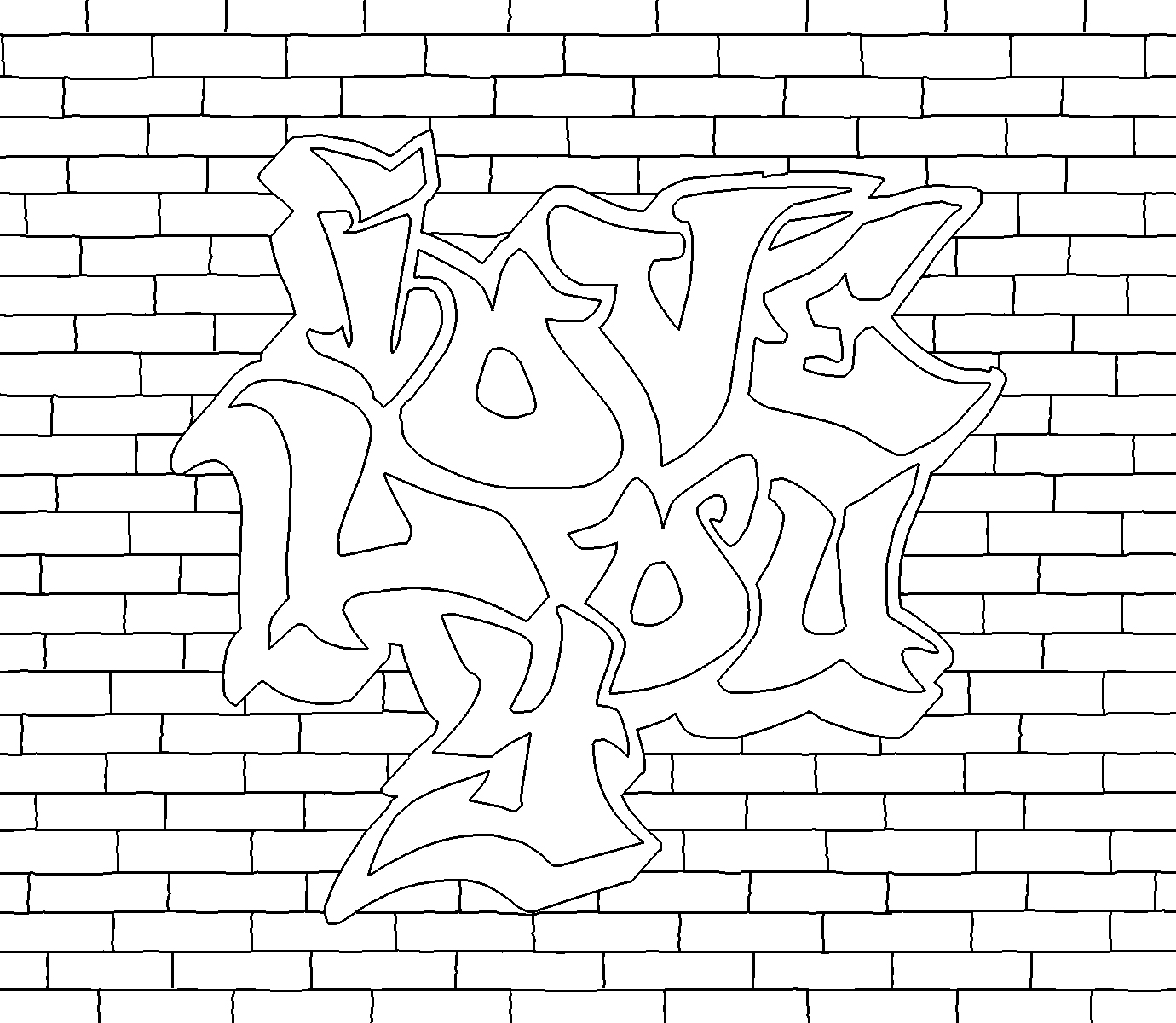 Graffiti coloring pages for teens and adults